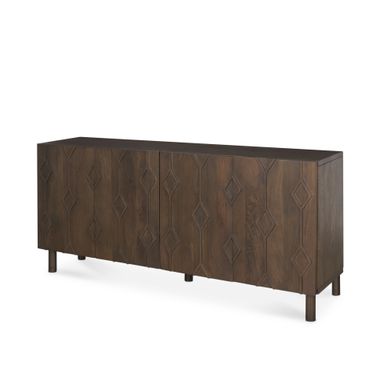 Heera Diamond Motif with Shelf Sideboard In Dark Brown