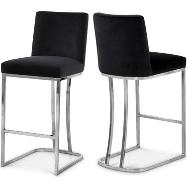 Heidi Velvet Stool In Black