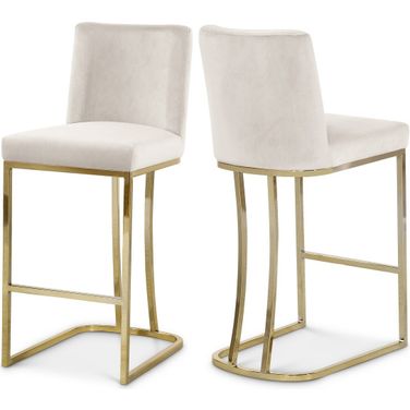 Heidi Velvet Stool In Cream
