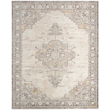 Heirloom Blend Vintage 9' x 11'10" Indoor Rug In Ivory and Charcoal
