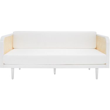 Helena French Cane Daybed In White/Natural