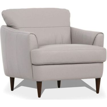 Helena Pearl Gray Leather Accent Chair