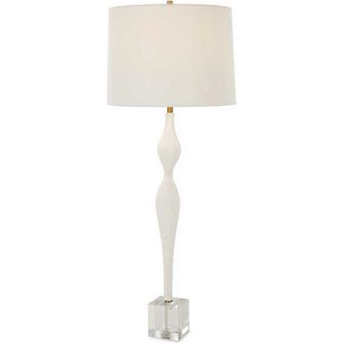 Helena Slender Table Lamp In White