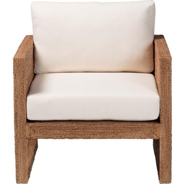 Helina Acacia Wood Arm Chair In Bleached Light Brown