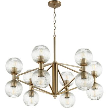 Helios Aged Brass Large Chandelier