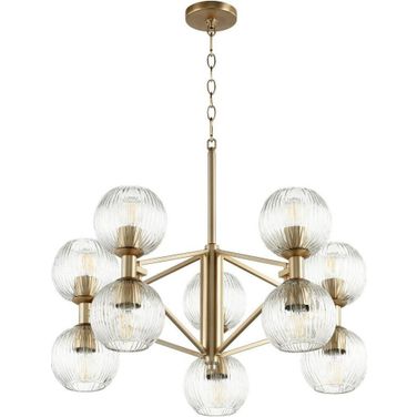 Helios Aged Brass Small Chandelier