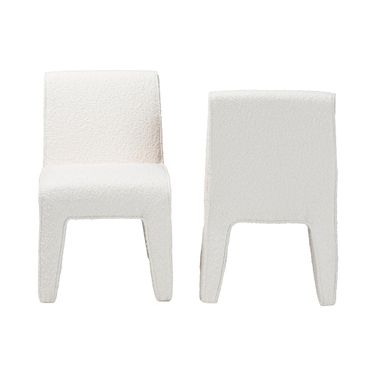 Helios Boucle Dining Chair Set of 2 In Cream