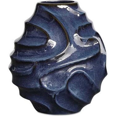 Helix Outdoor Vase In Blue