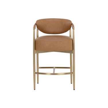 Heloise Counter Stool In Milliken Cognac