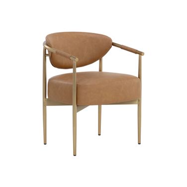Heloise Dining Armchair In Milliken Cognac