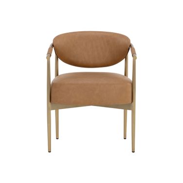 Heloise Dining Armchair In Milliken Cognac