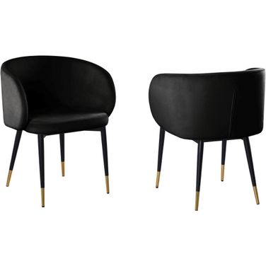Hemingway Velvet Upholstered Side Chair In Black