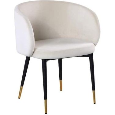 Hemingway Velvet Upholstered Side Chair In Cream