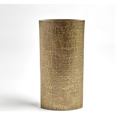 Hemp Etched Large Vase In Brass
