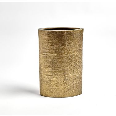Hemp Etched Small Vase In Brass
