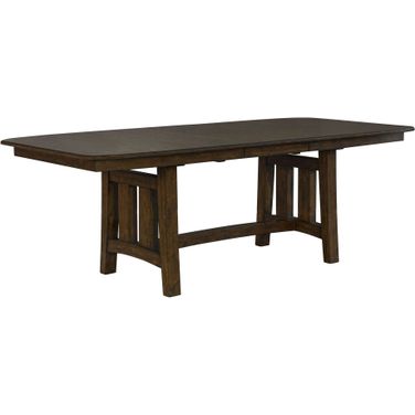 Henderson Muscavadi Brown Butterfly Leaf Trestle Dining Table