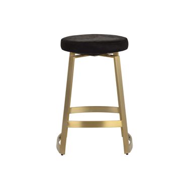 Hendrix Swivel Counter Stool In Black and Yellow Gold