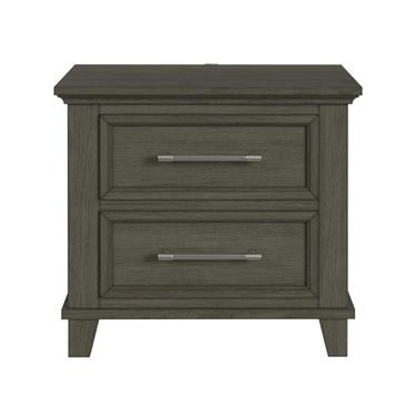 Henrik 2-Drawer Nightstand with USB In Grey
