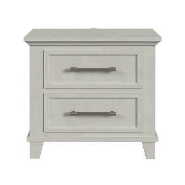 Henrik 2-Drawer Nightstand with USB In Ivory