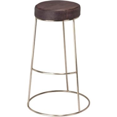 Henry Charcoal Round Leather Bar Stool LS20HENBSCHA