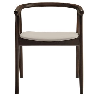 Henry Vegan Leather and Wood Dining Chair In Stone