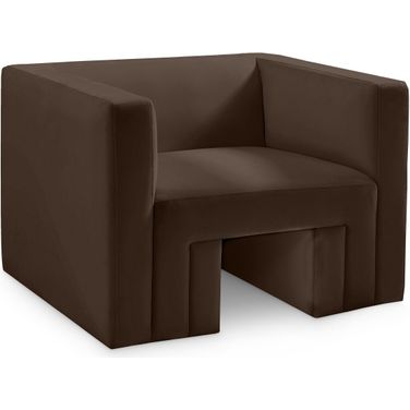 Henson Velvet Chair In Brown