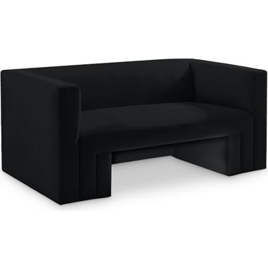 Henson Velvet Loveseat In Black