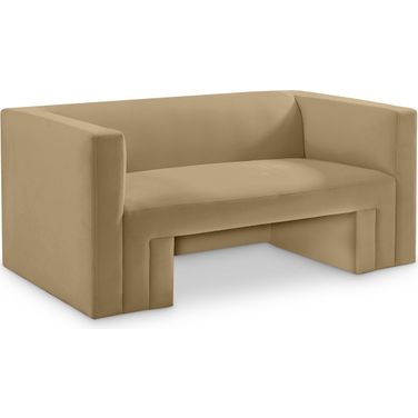 Henson Velvet Loveseat In Camel