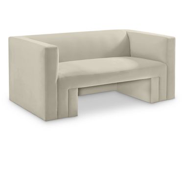 Henson Velvet Loveseat In Cream
