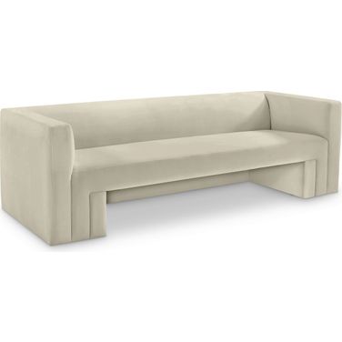 Henson Velvet Sofa In Cream
