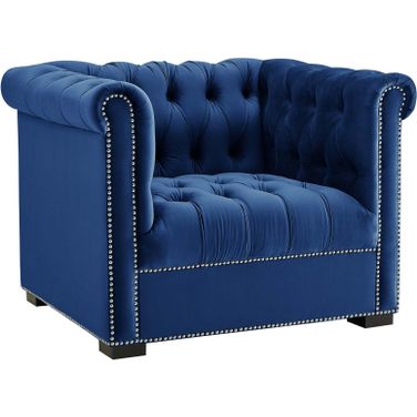 Heritage Midnight Blue Performance Velvet Arm Chair