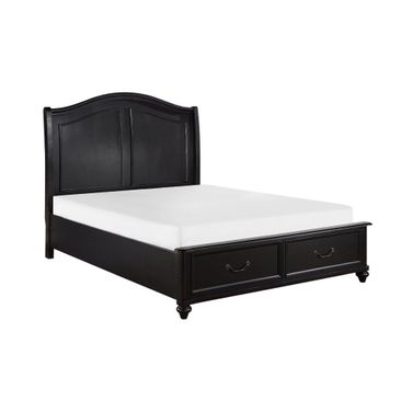 Herman California King Platform Bed with Footboard Storage In Charcoal