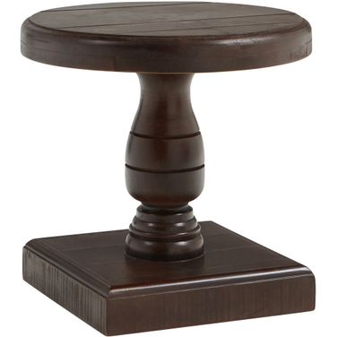 Hermosa Round End Table In Dark Brown
