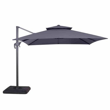 Hero 10 Foot Square Umbrella In Double Top In Gray
