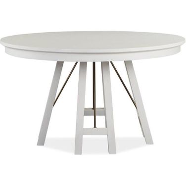 Heron Cove Chalk White Wood 52 Inch Round Dining Table KD