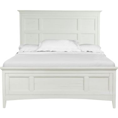 Heron Cove King Panel Bed with Storage Rails In Chalky White