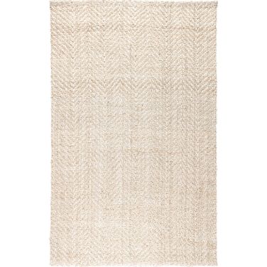 Herringbone 8x10 Rug In Ivory