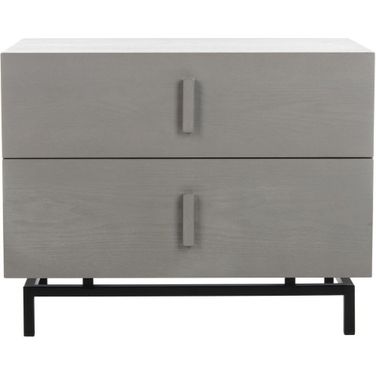Herschel Grey and Black Scandinavian Lacquer 2-Drawer Cabinet