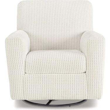 Herstow Ivory Swivel Glider Accent Chair
