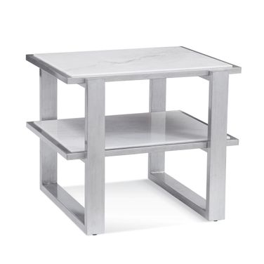 Hessle Rectangular End Table In Silver