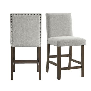 Hester Counter Side Chair Set of 2 In Grey and Black