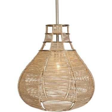 Hestia 1 Light Rope Pendant In Brass