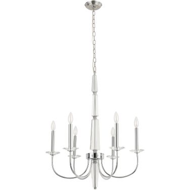 Hestia Collection Metal and Cystal Chandelier Lights In Clear and Chrome