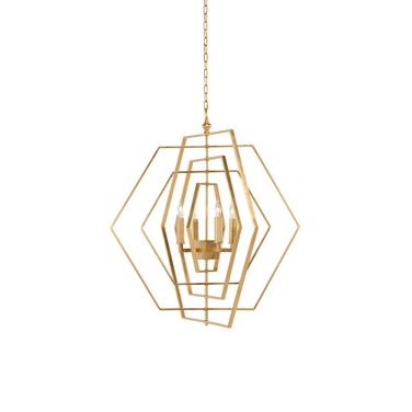 Hexagon Chandelier In Gold