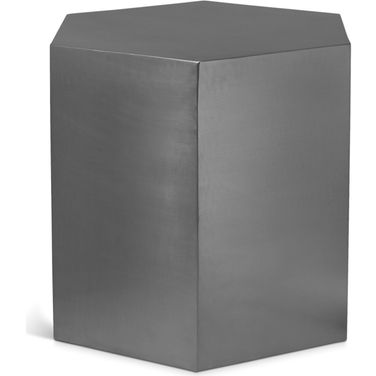 Hexagon End Table In Brushed Chrome