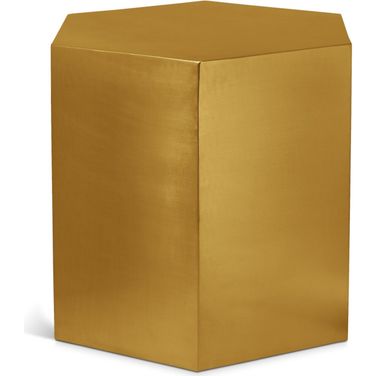 Hexagon End Table In Brushed Gold