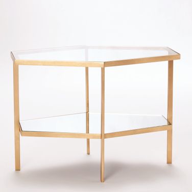 Hexagon Table In Gold Leaf