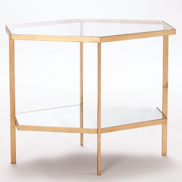 Hexagon Tall Table In Gold Leaf