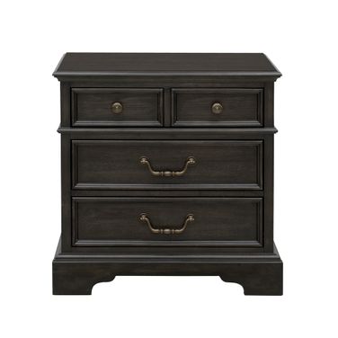 Hickory Creek 3 Drawer Nightstand In Brown Velvet