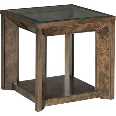 Hidden Treasures Burl End Table In Auburn Brown